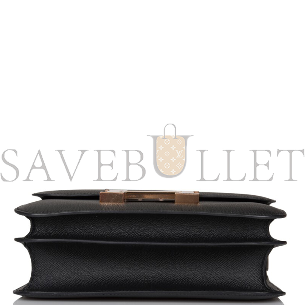 H**mes black constance 24 in epsom leather with rose gold hardware (24*18*8cm)